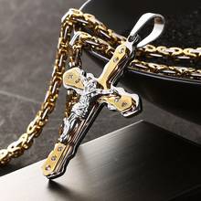 Stainless Steel Pendant Necklaces Catholic Crucifix Cross Necklace Long Rock Neckless Men Jewelry Gift Heavy Chain 2024 - buy cheap