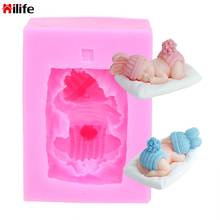 3D Craft Clay Soap Candle Mould Sleeping Baby Shape Mould Party Cake Decoration Tool DIY Making Candy Fondant Silicone Mold 2024 - buy cheap