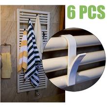 6Pcs Plastic Radiator Rail Hanger Bath Clothes Scarf Towel Coat Hook Organizer Portable Clothespin Holder 2024 - buy cheap