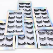 5 Pairs 3D Faux Mink False Eyelashes Black Thick Volume Fake Eyelashes Natural Extension Eyelashes Comfortable To Wear 2024 - buy cheap