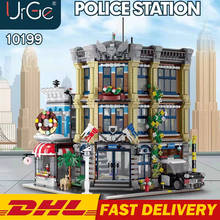 IN STOCK Urge 10199 MOC Creative City Policeals Station Motorbike Helicopter Model Building Blocks Bricks Toys Kids Gifts 10278 2024 - buy cheap