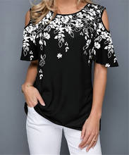 2021 Women Summer T Shirt Sexy Off Shoulder Short Sleeve Loose Tee Female Shirts Casual Floral Print Plus Size 5XL Tshirt Tops 2024 - buy cheap