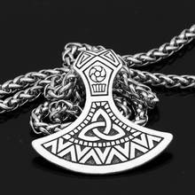 men norse viking axe odin symbol raven amulet pendant necklace 2024 - buy cheap