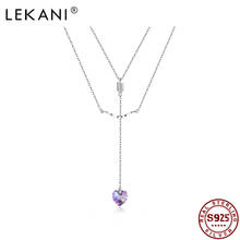 Lekani colar feminino 925 prata esterlina colar em forma de coração design de moda jóias venda quente marca de luxo aniversário presentes 2024 - compre barato