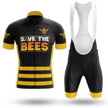 SPTGRVO Lairschdan yellow bee men's summer cycling jersey set 2020 summer outfit bike clothes mtb clothing kit bicycle wear suit 2024 - buy cheap