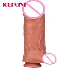 Consolador de silicona suave para mujeres adultas, pene grande realista, inserto erótico, productos sexuales para lesbianas, 28x9cm 2024 - compra barato