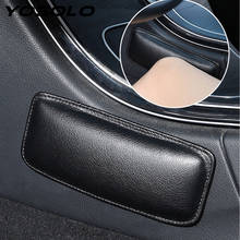 YOSOLO Car Interior Knee Pad Thigh Support PU Leather Elastic Cushion Memory Foam 18X8cm Comfortable Auto Accessories 2024 - buy cheap