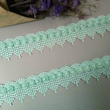 1 Yard Green Pearl Tassel Plum Flowers Pearl Lace  Trimmings Ribbons Beaded Lace Fabric Embroidered Sewing Wedding Dress 5cm 2024 - buy cheap