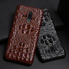 Genuine Leather Phone Case For Meizu 16th Plus 16 16X 17 Pro 7 Plus X8 Cases Luruxy  Cowhide Crocodile Head Texture Back Cover 2024 - buy cheap