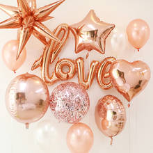 Balões laminados de alumínio com letra, balão em ouro rosê amor para casamento, aniversário, festa, decoração 2024 - compre barato