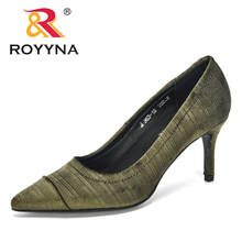 ROYYNA 2019 New Designers Faux Suede High Heels Women Pumps Stiletto Women's Working Shoes Pointed Toe Wedding Shoes Ladies 2024 - buy cheap