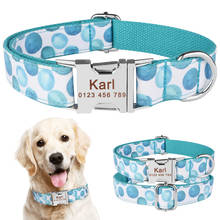 Collar de nailon personalizado para perro, placa de identificación con grabado para cachorro y mascota, ajustable 2024 - compra barato