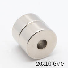 20 шт. 20x10 мм отверстие 6 мм супер сильный круглый неодимовый потайные магниты кольцо редкоземельный Мощный магнит NdFeB магнитный 2024 - купить недорого