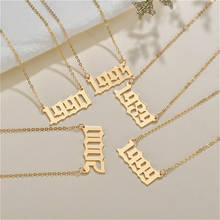Trendy Birthday Pendant Necklace Women Best Gift Year Number Dangle Gold Color Chain Choker Necklaces Jewelry Party 2024 - buy cheap