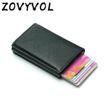Zovyzol rfid carteira inteligente com porta-cartões de crédito, metal, fina, homens, segredo, abertura com mola, minimalista, pequena, preta, bolsa 2024 - compre barato