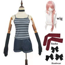 Anime Fate Apocrypha FGO Astolfo Sailor Suits Striped Vest + Hot Pants Cosplay Costume wig Daily Wearing Outfit Fancy Suit 2024 - buy cheap