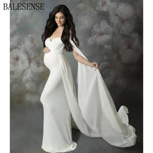 Elegant Maternity Gown Chiffon Flare Cape Sleeve Dresses for Photo Shoot Maxi Pregnancy Cloth Photography Dress for Baby Shower 2024 - buy cheap