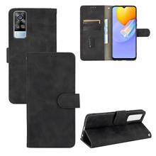 Funda de cuero PU con tapa para Vivo Y31, carcasa de lujo con textura de piel, ranura para tarjetas, billetera con soporte para vivo Y31A Y 31 vivoY31 2024 - compra barato