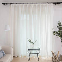 White Tulle Curtains for Living Room Bedroom Mondern Linen Voile Sheer Curtains for Kitchen Window Tulle Curtains Drapes Blinds 2024 - buy cheap
