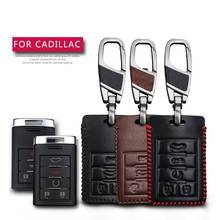 Leather Car Key Case Cover For Cadillac CTS Escalade SRX ATS STS Square Protection Key Shell Skin Bag Only case 2024 - buy cheap