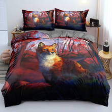 3D Gray Beddings Sets Pillow Shames Set Bed Linens Duvet Cover Full King Queen Double Full Twin Size Animal Fox Custom Beddings  2024 - buy cheap