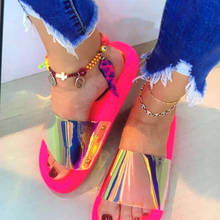 Summer Woman Flat Slippers Candy Color Jelly Shoe Woman Transparent Slides Female Open Toe Flip Flops Women's Beach Shoes 2024 - buy cheap