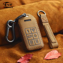 Чехол Dandkey для автомобильного ключа из натуральной кожи для Volvo S60 S80 V60 XC60 XC70, 6 кнопок 2024 - купить недорого