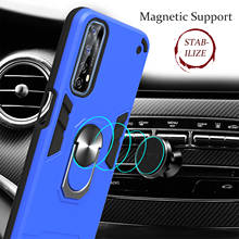 Funda a prueba de golpes para móvil, carcasa con anillo soporte magnético y duro, para Realme 7, 6, 5, 3 Pro, 3i, 5i, 6i, 7i, C17, C2, C3, X2, XT 2024 - compra barato