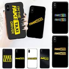 Capa de celular falso fk táxi, para iphone 11 12 mini pro xs max 8 7 6 6s plus x 10se 2020 xr 2024 - compre barato