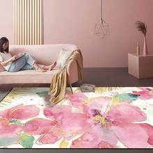 Tapetes coloridos para meninas, tapetes 3d de aquarela, dourado, rosa, com flores, para quarto de bebê, sala de estar, corredor e outras meninas 2024 - compre barato