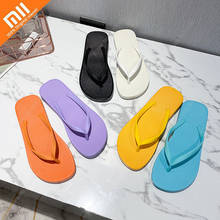 Xiaomi chinelo de verão feminino, para casais, para praia, cor sólida, chinelo slip-on 2024 - compre barato