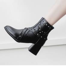 Big Size 9 10 11-17 boots women shoes ankle boots for women ladies boots shoes woman winter Pointed thick with 2024 - buy cheap