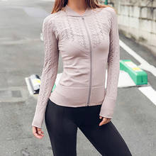 Zhangyunuo camisa feminina esportiva de malhação para mulheres, jaqueta para ioga, casaco com zíper, camisa de manga comprida para treino, roupa ativa à prova de vento 2024 - compre barato