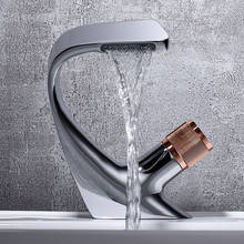 Waterfall Faucets Bathroom Sink Basin Faucet Hot Cold Water Mixer Nordic Brass Luxury Bath Tap 2024 - buy cheap