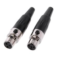 1Pcs High Quality Mini XLR 3 4 Pin Female Plug Small XLR Audio Microphone Connector for MIC Soldering Straight 2024 - buy cheap