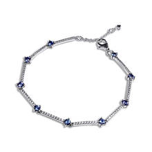 CKK-pulsera de plata de ley 925 para Mujer, brazalete masculino con barras de pavé azul, joyería femenina 2024 - compra barato