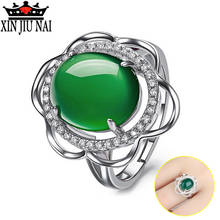 Anillo de circonio de alta calidad para mujer, joya elíptica de estilo clásico, elegante y exclusivo, con flores delicadas, color verde 2024 - compra barato