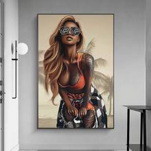 Abstract Sexy Tattoo Woman Canvas Art Posters and Prints Graffiti Pop Art Girl's Canvas Paintings Street Art Pictures for Home 2024 - buy cheap