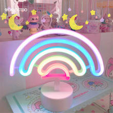 Ночник в форме радуги, декоративный неоновый прикроватный светильник для детской комнаты, спальни, праздника, комнаты для девочек 2024 - купить недорого
