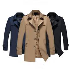 High-Quality Non-iron Satin Trench Men's Business Casual Large Lapel Trench Jacket Men Fashion Windbreaker Coats Men 2024 - buy cheap