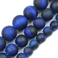 Natural Stone Matte Lapis Lazuli Tiger Eye Agates Round Loose Beads For Jewelry Making 4-12mm Spacer Beads Diy Bracelets 15'' 2024 - buy cheap