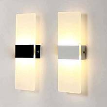 Lámparas de pared de hierro + acrílico blanco y negro para sala de estar, 90-260v, luz Led moderna de pared pintada para interior, dormitorio y baño 2024 - compra barato