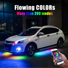 Светодиодная лента RGB для автомобиля, подсветка трубок 90 120 180, 4 шт., 12 В, IP65, управление через приложение, неосветильник 2024 - купить недорого
