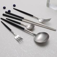 Black Silver 18/10 Cutlery Set Stainless Steel Dinnerware Steak Knife Fork Chopsticks Teaspoon Party Kitchen Food Tableware Set 2024 - buy cheap