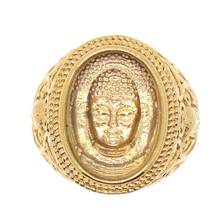 Кольцо Будды из нержавеющей стали 316L золотого цвета унисекс 2024 - купить недорого