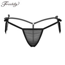 Sexy Lingerie Women Transparent Mesh Panties Tie-Side T-Back Erotic Mini G-String Ladies Sexy Open Crotch Bikini Thong Underwear 2024 - buy cheap