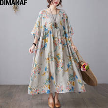 Dimanaf-vestido de verão longo feminino, vestidos de verão, estampa floral, solto, casual, 5xl, 6xl, 2021 2024 - compre barato