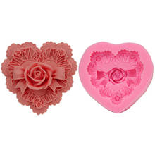 Heart Shape Bow Rose Molds DIY Fondant Cake Baking Tools Handmade Soap Making Mould Chocolate Cake Bakeware Decoration 2024 - buy cheap