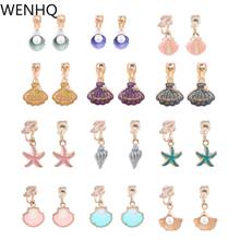 WENHQ Clip on Earrings No Pierced Jewelry for Women Girl Party Birthday Shell Star Shape Cute Cartoon Gold Color Cuff Earring 2024 - buy cheap