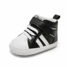 Zapatillas de deporte a la moda para bebés, zapatos de suela suave para primeros pasos, color blanco y negro, para cuna 2024 - compra barato